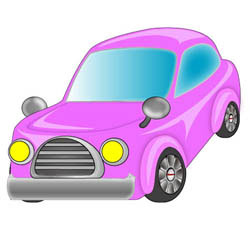 ピンクの車のカット絵イラスト